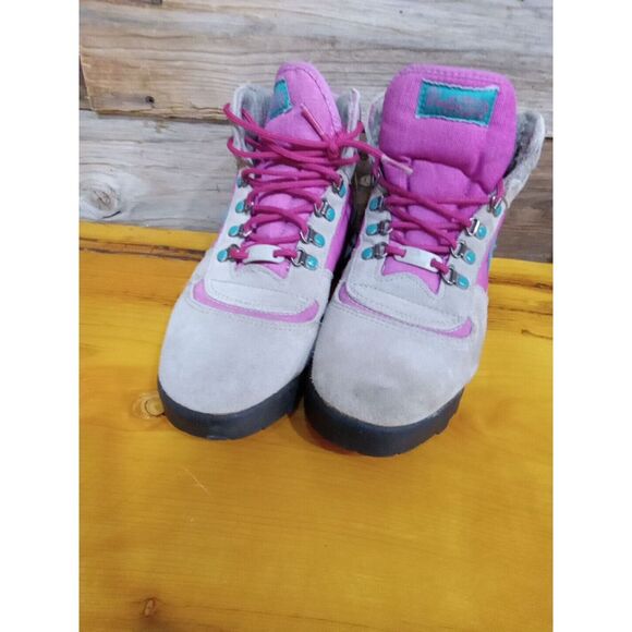 Vasque Hiking Boots Womens Size 6 Pink and Teal Suede 7404 Vintage - Picture 12 of 13